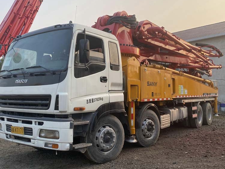 2012 china trade used diesel sany isuzu 46m concrete pump truck for sale in south africa