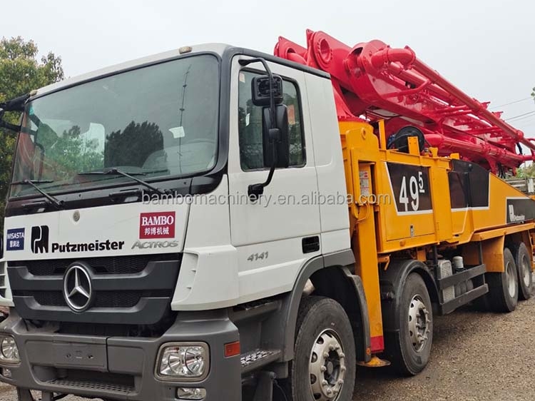 Putzmeister hydraulic benz 49m concrete conveyor boom pump truck