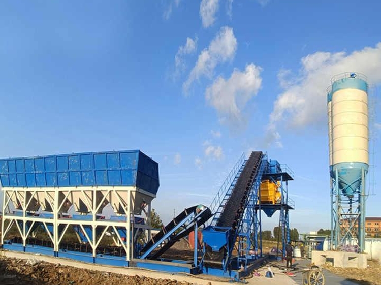 Factory supplier automatic concrete mixing plant concrete batching plant with conveyor