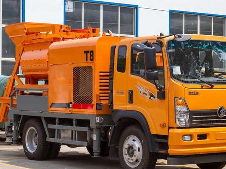 Best Selling Truck Mounted Concrete Pump with Mixer T8 Mobile Concrete Line Pump Diesel Engine